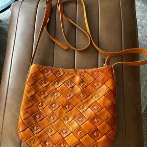 Orange Quilted Leather Crossbody Bag- Auburn, Florida, Clemson fans!